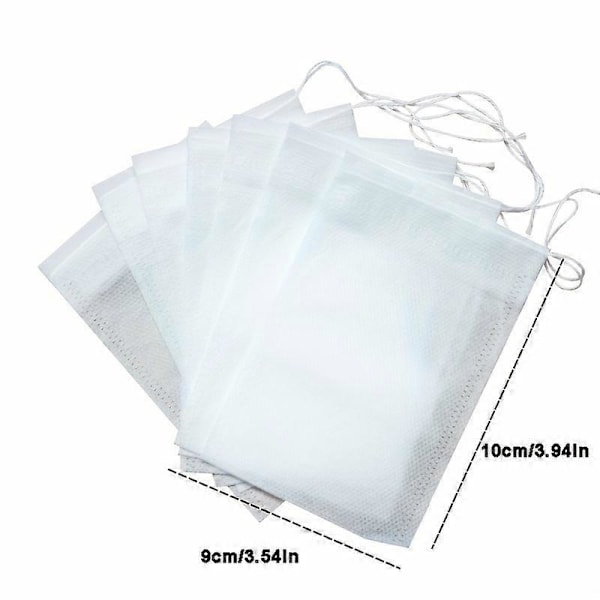 200 stk. Krydderiposer til madlavning, suppeposer, genanvendelige suppeposer med snøre, transparente nonwoven engangs teposer til krydderi te-infuser, krydderifiltre 9*10cm-3.54*3.94in