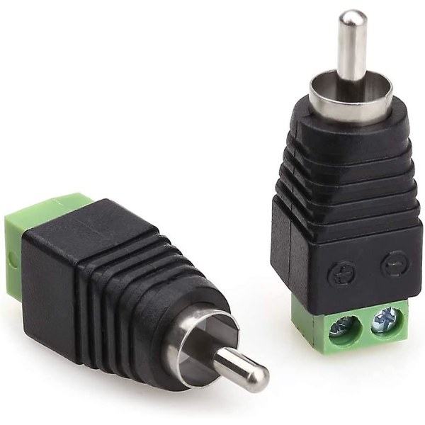 Rca-hankontakt, Rca-hankontakt till AV-skruvterminal Audio/video-kontaktadapter för CCTV-kamera (2-pack)