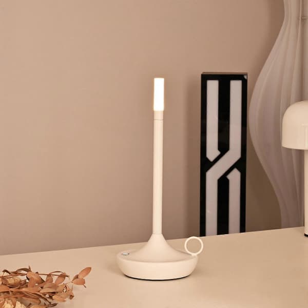 Bordlampe - Genopladelig Usb-c Trådløs Touch Lampe Camping Lys Multifarve Silver