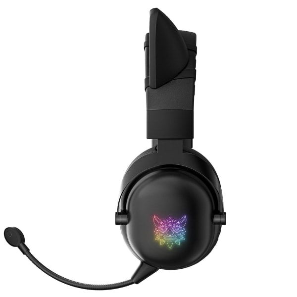 Fargerikt lysende Bluetooth-headset med katteører - Lang batteritid, stabil overføring og praktisk bruk black