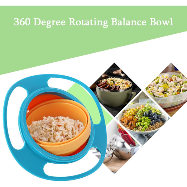 Gyro Bowl Anti Spill Bowl Smooth 360 Degrees Dining Entertaining, Bowl Sets,Toddler Bowls, Non Spill Feeding Toddler, 360 Rotation Gyroscopic Bowl