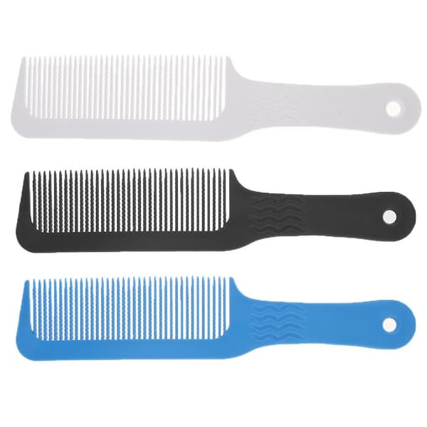 Flat Top Clipper Kam Finbølgete Tenner Barber Hårklipp Styling Kam Hvit