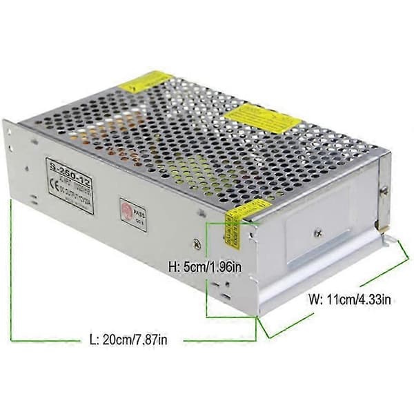 DC 12V 20A 240W Strømforsyning Transformer Switch (20A) 12 volt strømforsyning