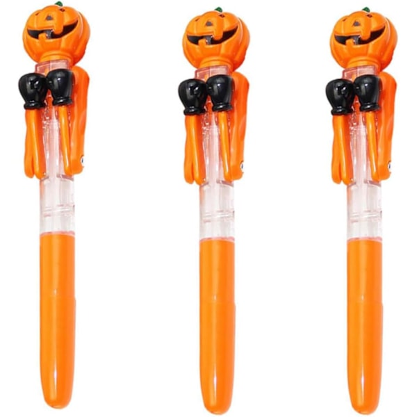 Pumpasformade kulspetspennor Halloween-tema Cartoon Pumpkin Ink Pen Kreativ boxningsform för hemmakontor skolmaterial (3 st)