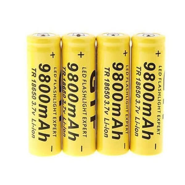 Batterioplader - 4x 18650 3.7V 9800mAh - Gul - Sort - Udendørs