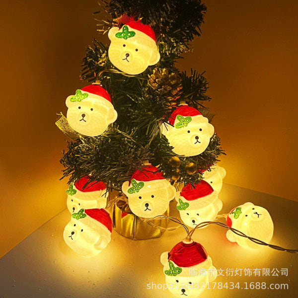 1 st 1,5 m Ljusslinga Juldekoration Jultomte Form Gåva Nattlampa Ljusslinga Utan Batterier För Vardagsrum Christmas Bear