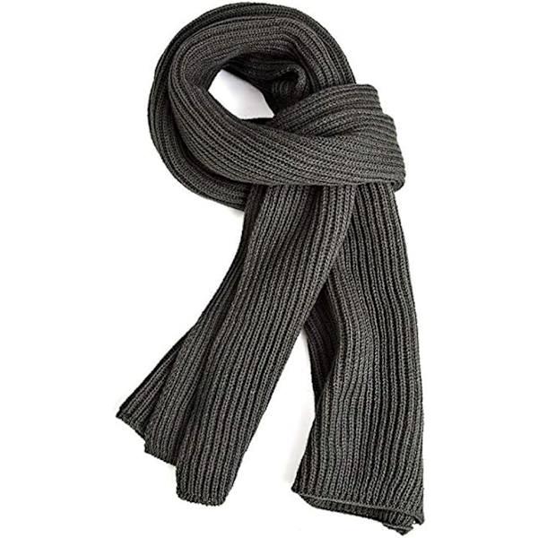 1 kpl Lämmin Syksy- ja Talvihuiv, Unisex Yksivärinen Talvi Kaula Lämmin Neulotu Huiv Grey