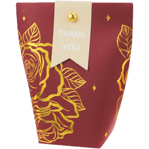 50 kpl Paper Candy Boxes, Makeat Makeat -lahjapakkauksia, Juhla-lahjapusseja, Luovia Paperiherkkupakkauksia Red