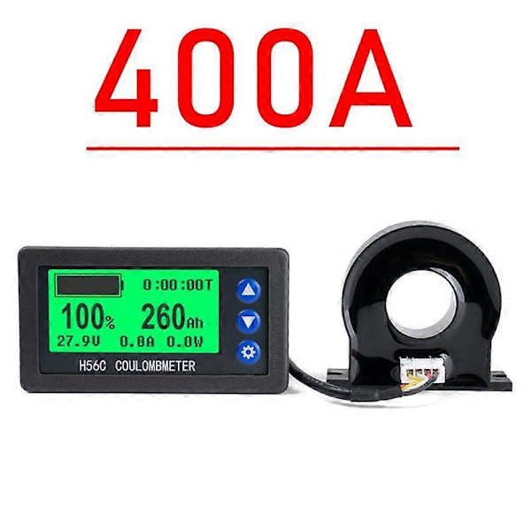Batteriövervakare Hall Coulomb Meter DC 8-100V 400A Lifepo4 Bly-syra - Litium Kapacitet Effektvisning