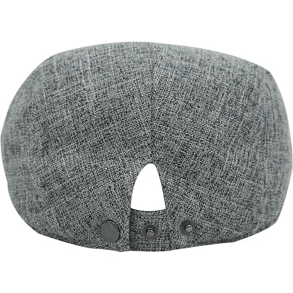 Herr Vintage Stil Ren Hampa Flat Cap (grå)