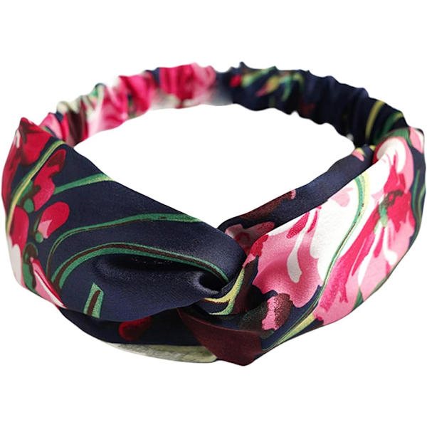 1 stk Hårbånd 1 Pakke Hodebånd for Kvinner Elastisk Hodebånd Sklisikkert Mote Kvinners Turban Hode Navy