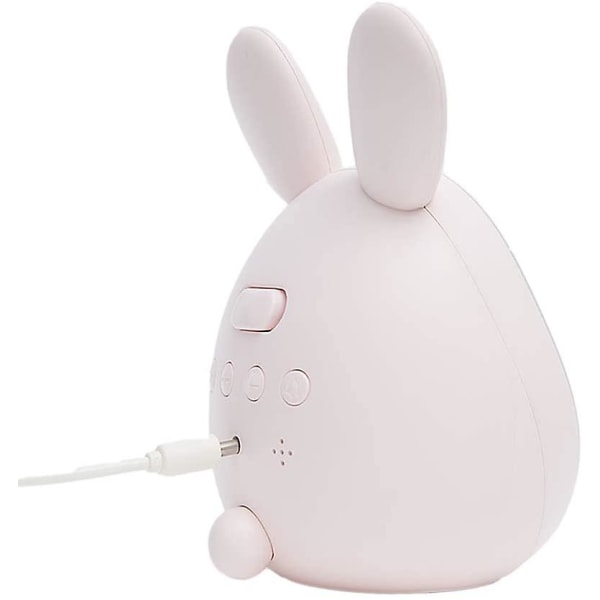 Time Rabbit Applet Smart Vekkerklokke, Soverom nattbord LED-lading tidslys, Knappmodell - Rosa