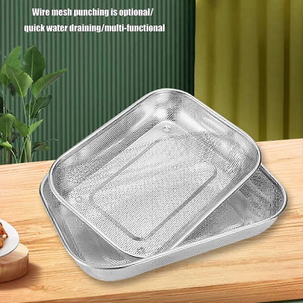 Plassbesparende grønnsakssilkurv i rustfritt stål 29.5x21.50cm
