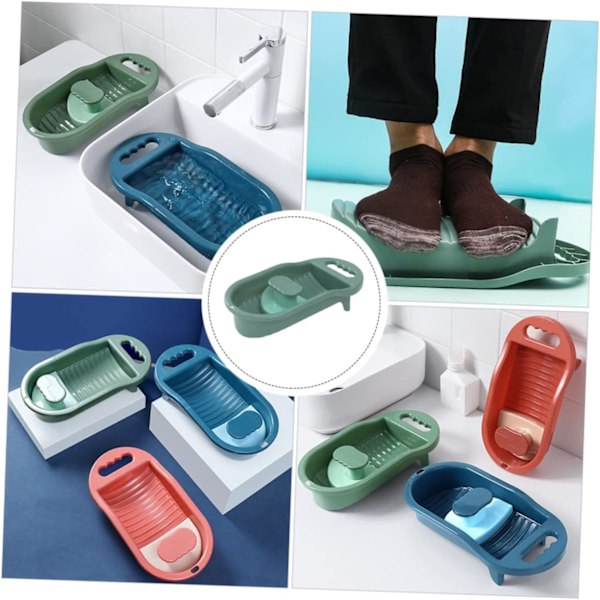 1 st tvättbräda - Handtvätt Rengöring Bräda Diskho Mini Bärbar Tvättmaskin Sock Tvättbräda Pp Djur Barn Underkläder green