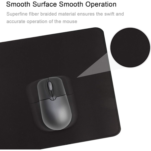 Gaming Mouse Mat Desk Office Mouse Pad Stor Størrelse Behagelig Mousepad med Glat Kludoverflade, Forbedret Præcision og Hastighed 80x30 Black