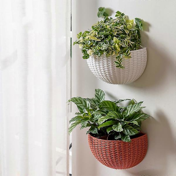 Seinään kiinnitettävät kukkaruukut Kukkaruukku Lahja Parveke Puoliympyrän muotoinen Sisä- ja ulkokäyttöön Kodin koristelu Riippuva eurooppalaistyylinen maljakko Green small  size