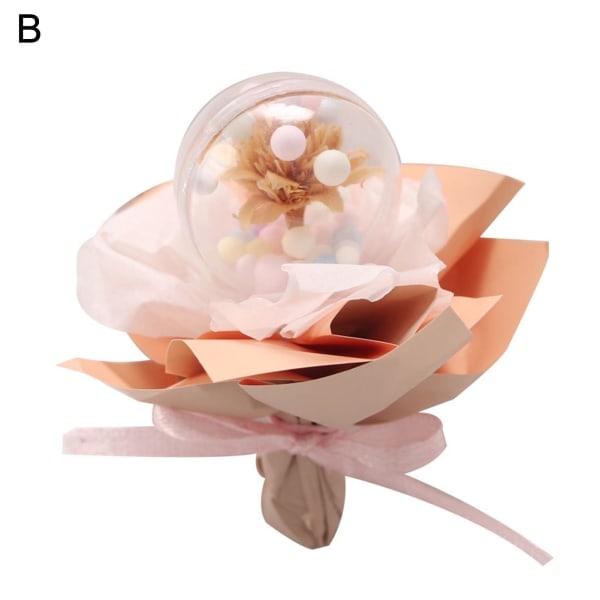 Torkade blommor simulerade portabla plast mini torkade blommor bukett bollar DIY leksaker Beige B