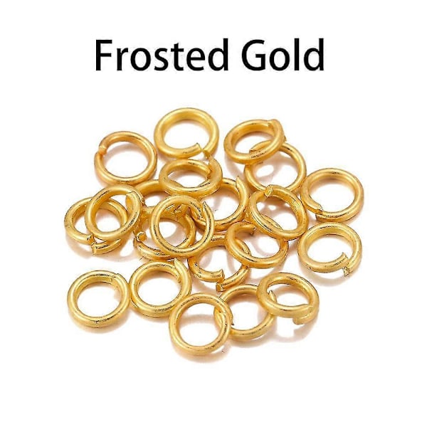 200 kpl/erä 4 5 6 8 10 mm hyppyrenkaita avorenkaita liittimiä tee-se-itse korujen löytämiseen ja valmistukseen Frosted Gold 8mm