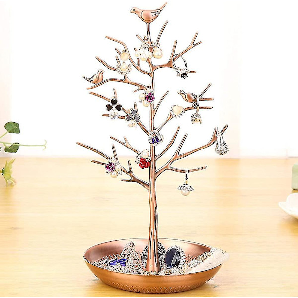 Creative Bird Tree Smycken Display Ram Örhänge Ram Armband Ram Halsband Smycken Metall Display Prop