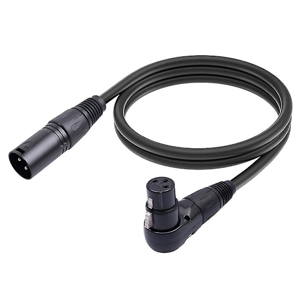 1 kpl XLR-mikrofonin jatkokaapeliadapteri, 90 asteen XLR-naaras suoraan XLR-uros 3-napainen mikrofonikaapeli 1 m
