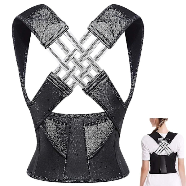 Rygstøtte og Posture Corrector til Kvinder og Mænd, Justerbar Letvægts Posture Corrector Ryg XXL