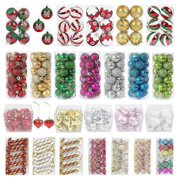 6-24 st Röda Guld Julkulor Julgransprydnader Stor Kula Hängande Hänge Hem Jul Navidad Dekor Nyår E02-10Pcs as picture
