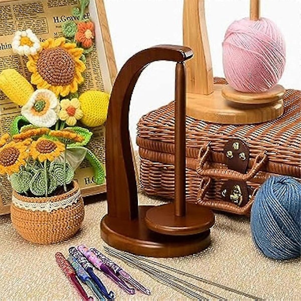 Garnhållare för Stickning och Virkning, Virkning för Stickälskare, Trägarn Spinner för Virkning