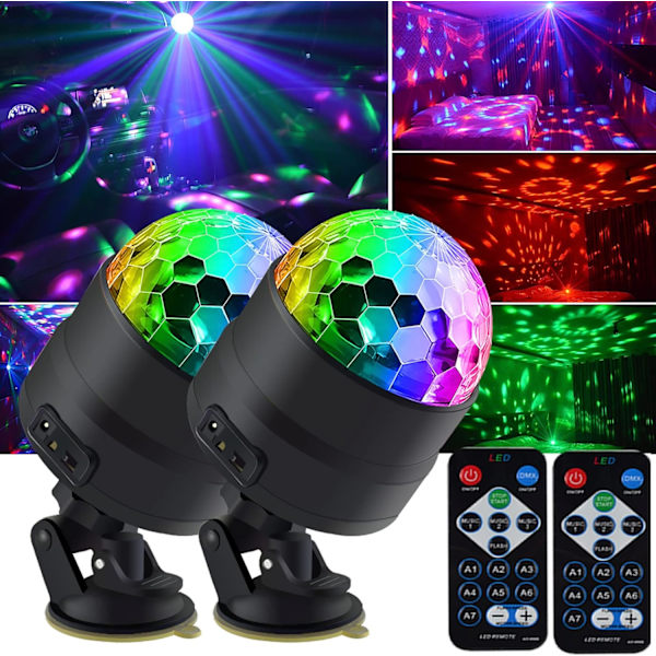 2-pack Disco-lampor, Discokula-lampa, Disco-lampor för fester, Disco-lampor för barn, tonåringar och vuxna, Disco-lampa