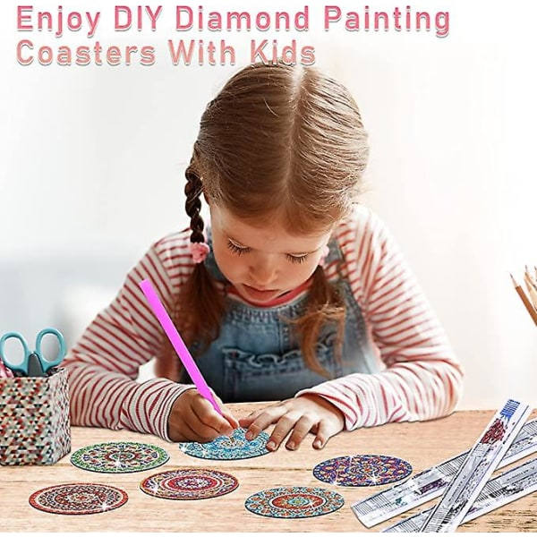 Diamantmatter med holdere, Håndverk for voksne, Mandala matter for DIY maling, Matter for diamantmaling