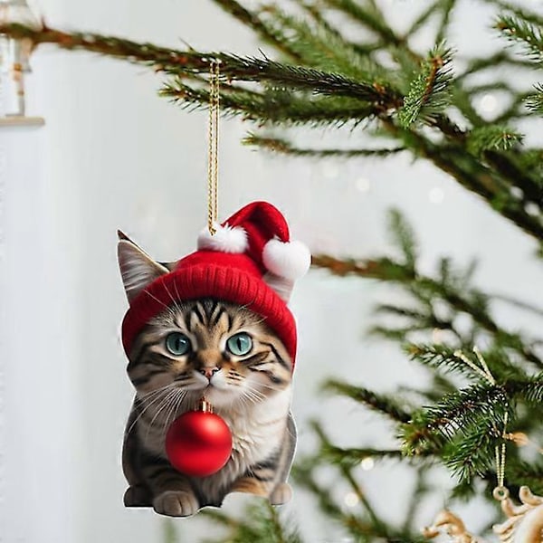 Tecknad Söt Katt 2023 Julgransprydnader Hängande Dekoration Gåva Jul Hängande Träd Personlig Hänge Festtillbehör C4