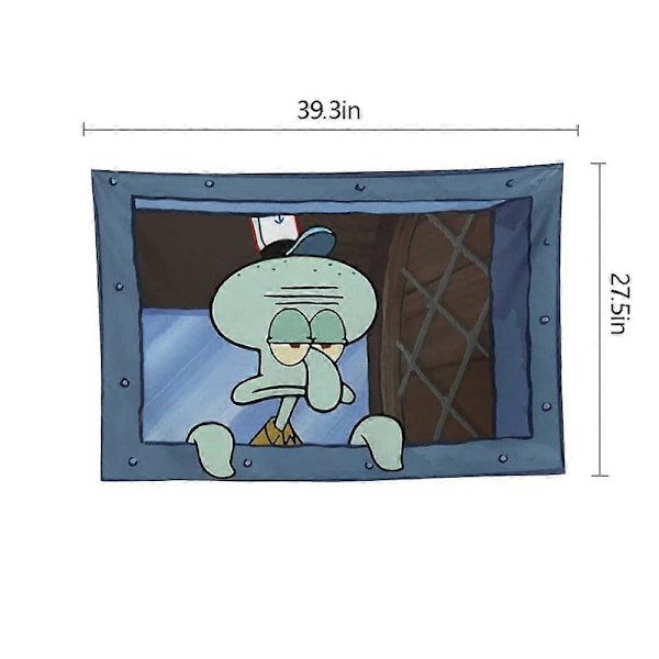 Tecknad Gobeläng Roliga Gobelänger Bakgrund För Sovsal Vardagsrum Väggdekor 100cmx70cm Squidward