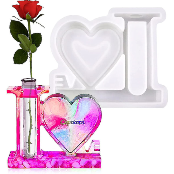 Resin Heart Mold For Plants Vases Picture Frames Resin Molds, Heart Shaped Silicone Mold For Epoxy