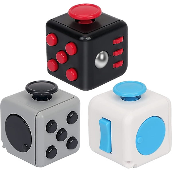 3-pack Anti-Stress Kuber 6-sidig Stresskuber Leksak Kontorsavslappningsgadget