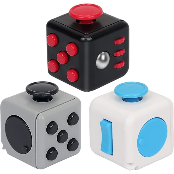 3 Pak Anti Stress Terninger 6-Sided Stress Terning Legetøj Kontor Afspænding Gadget