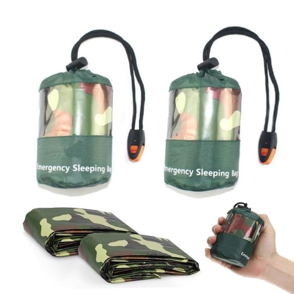 EEEKit 2-pack Nödsovsäck Vattentät Lättviktig Termisk Bivy Bag Överlevnad