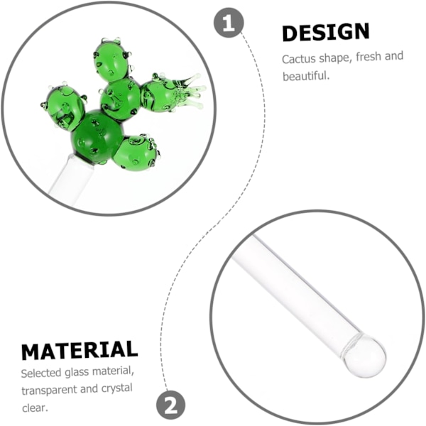 1 kpl Kaktus Sekoitustikku Cocktail Oljet Lasinen Sekoitustikku Sekoitin Baari Puddler Sekoituslasi Hieno Hammastikku Sekoitus Sekoitustikku F