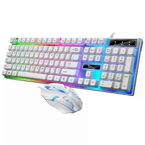 Redragon Näppäimistö ja Hiirisetti K552-RGB-BA Mekaaninen Peli Näppäimistö ja Hiiri Yhdistelmä Langallinen RGB LED 60% Windows PC Pelaajille White