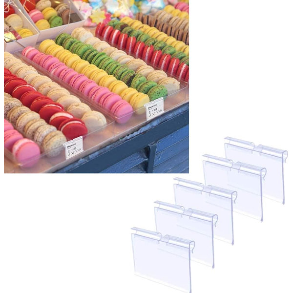 100 stk. Klarsynt Plast Etikettholdere Skilt Display Holder Pris Etiket Klip til Detail Pris Billet Tagning