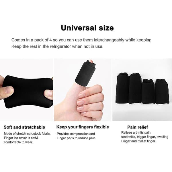 Fingerisermer med 4 ispakker for fingre, tomler og tær, varm og kald terapi Rose red