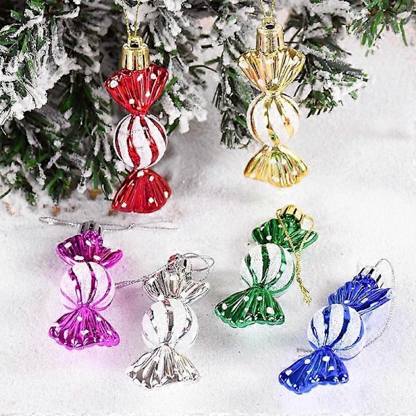 6 kpl Joulukarkkikeppi Riipuksia Punainen Karkkikeppi Joulukuusen Koriste Kotiin Uuden Vuoden Lahjat Navidad Noel Koristeet B04