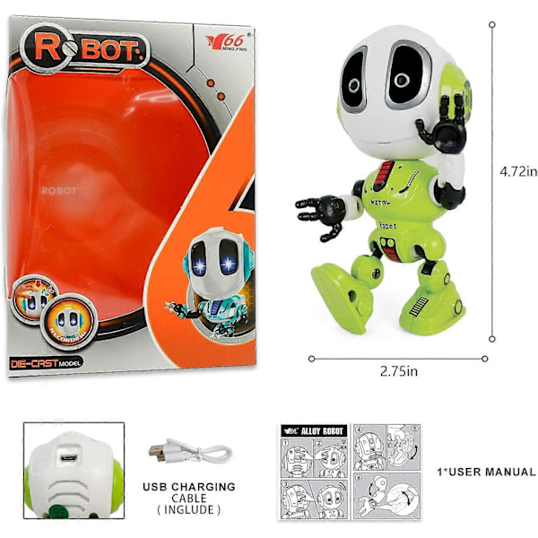 Puhkuva Robotti Lapsille - Mini Robotti Lelut, Jotka Toistavat Sanasi, Lelut 3 4 5 6 7 8 Vuotiaille Tytöille ja Pojille, Joululahjat 3+ Vuotiaille Pojille Green