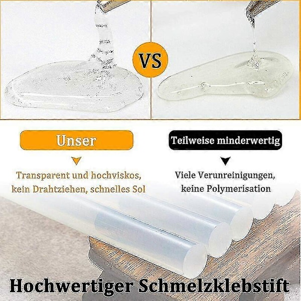 100 st Smältlimstift 11mm X 200mm Transparenta Smältlimpistolstift (2kg)