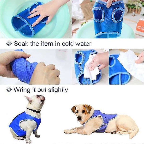 Kjølevest for hund, lett kjølejakke, pustende øyeblikkelig kjølende vest for hund til tur, jakt, trening, sport og utendørs M