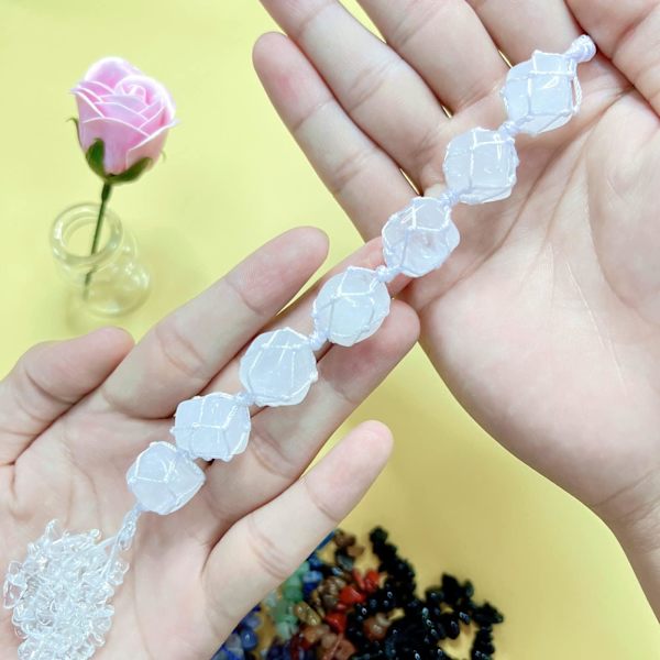 Krystal Hængende Healing Krystaller Ædelstene Dekoration Tumbled Stene Bil Bakspejl Væghængende Krystaller Reiki Krystal Gaver Clear Quartz