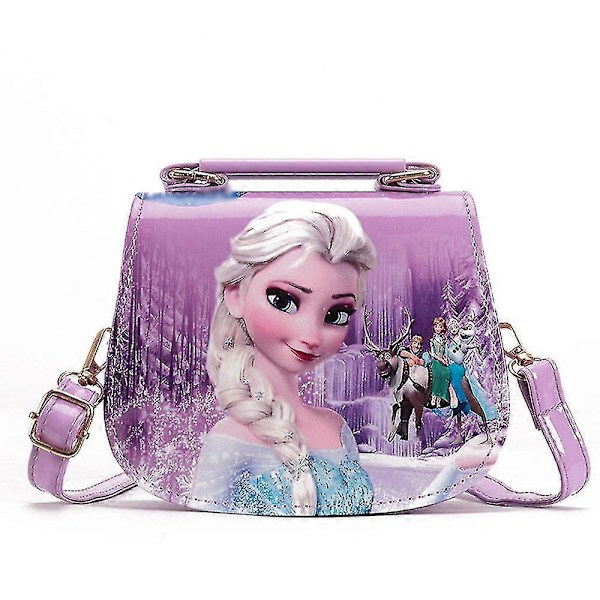 Frozen 2 Elsa Prinsesse Barn Jenter Leke Skulderveske Håndveske Handlepose Gave G Purple