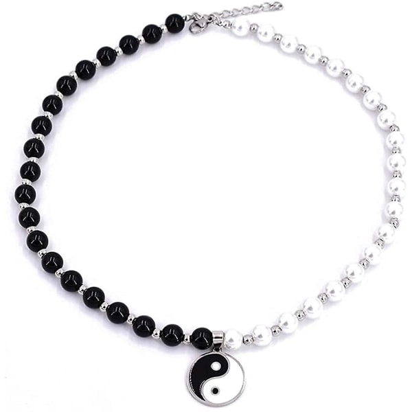 Goth Yin Yang -helminauha miehille ja naisille, mustavalkoiset helmet
