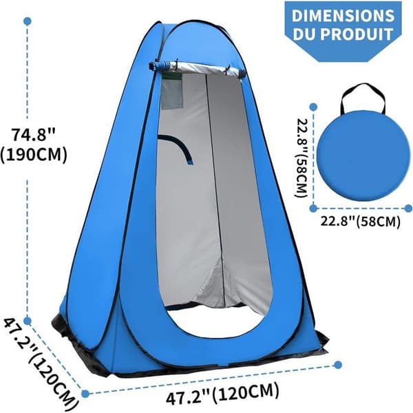 Pop-Up Dusch Tält - 1 Enhet - 190T Polyester - UV-skydd och Sekretess - Camping och Strand - 1