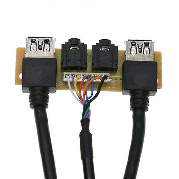 60 cm frontpanel USB3.0+USB3.0+HD lydstikporte I/O-kort+internt kabel USB-ramme DIY