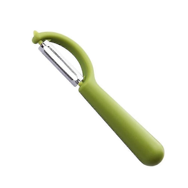 Ruostumattomasta teräksestä valmistettu perunankuorija vihannesten hedelmien kuorija kahvalla keittiöväline Green