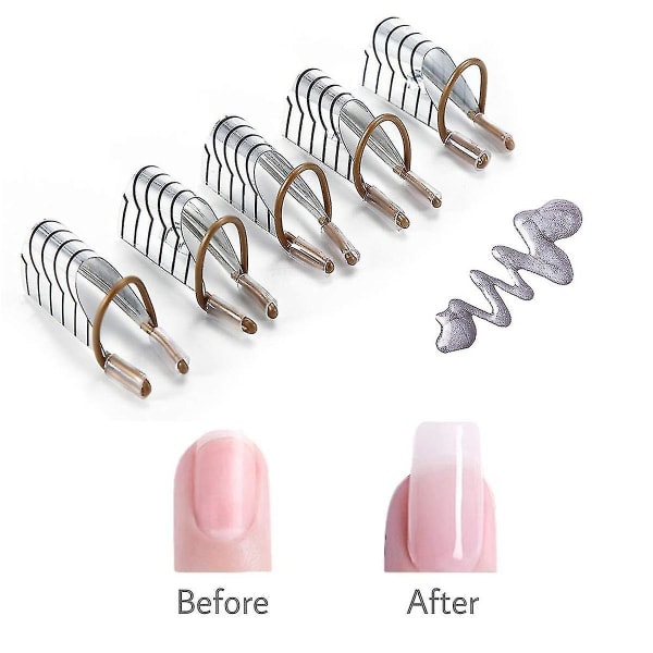 Manikyr Förlängning Fingerstöd Kristall Nagel Fototerapi Nagel Förlängning Nagel Metall Aluminium Fingerset 5st